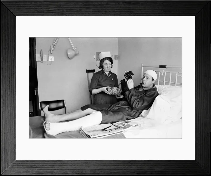 Framed Print : Television presenter Michael Aspel in hospital. 19th April 1968 Framed Print : Television presenter Michael Aspel in hospital. 19th April 1968