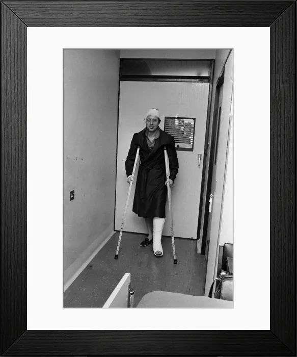 Framed Print : Television presenter Michael Aspel in hospital. 19th April 1968