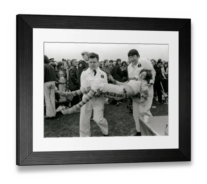 Framed Print : Bay City Rollers Pop Group Fans Injured At A Radio One Fun Day May 1975 OPS
