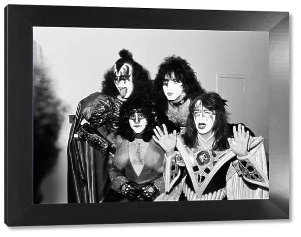 American rock band Kiss pictured at Heathrow Airport. 4th September 1980