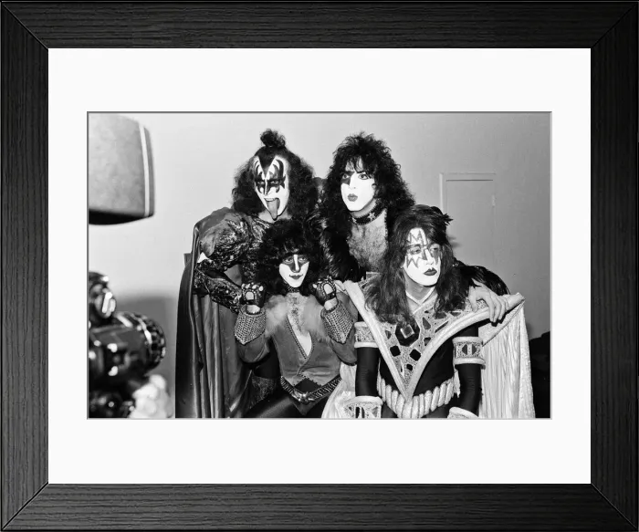 Framed Print : American rock band Kiss pictured at Heathrow Airport. 4th September 1980 Framed Print : American rock band Kiss pictured at Heathrow Airport. 4th September 1980