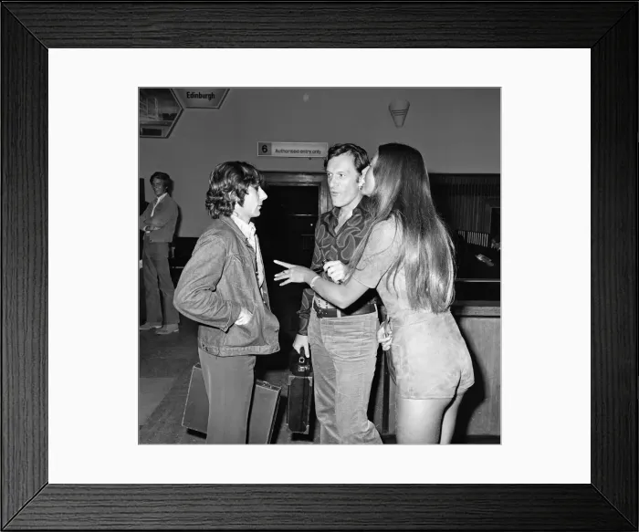 Framed Print : Playboy boss Hugh Hefner pictured at Heathrow Airport before his flight to Saint-Tropez