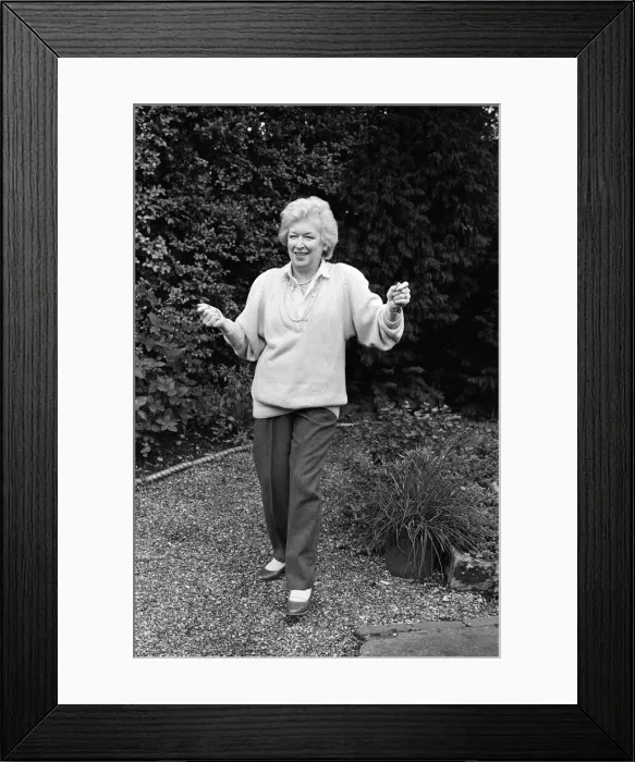 Framed Print : Actress June Whitfield pictured at home. 27th August 1987
