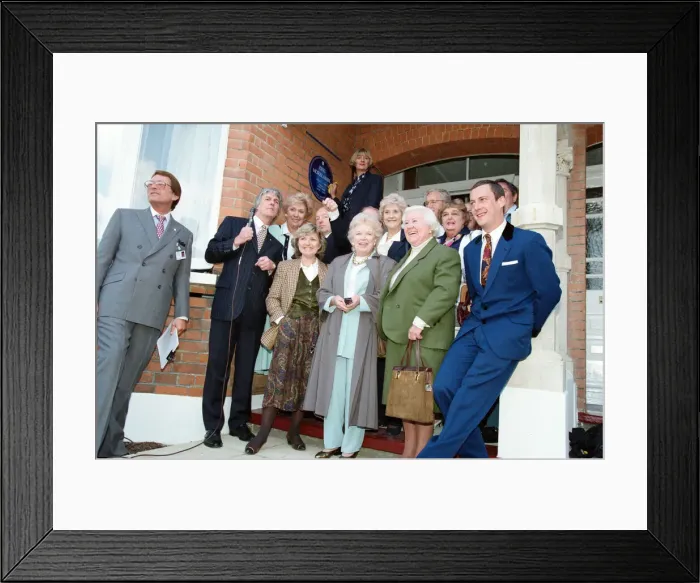 Framed Print : The unveiling of the Eric Morecambe blue plaque. Torrington Park, London, 14th May 1995 Framed Print : The unveiling of the Eric Morecambe blue plaque. Torrington Park, London, 14th May 1995