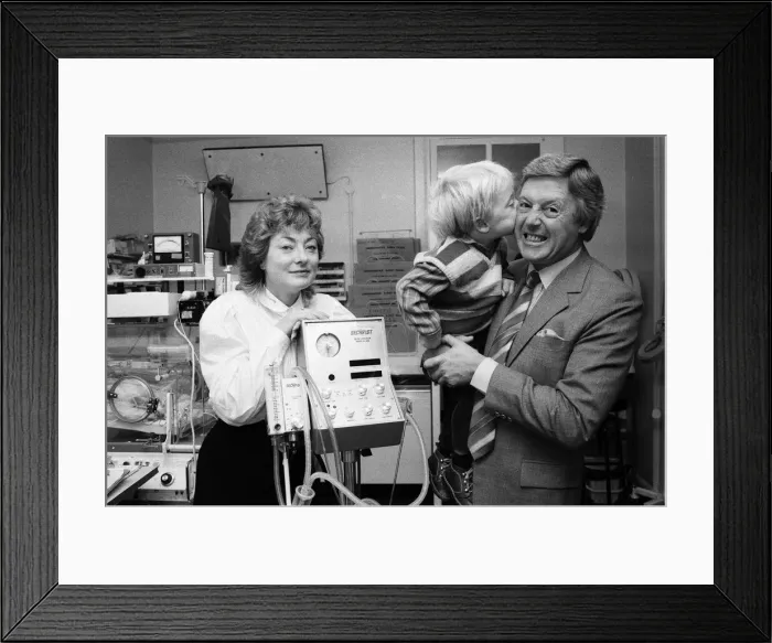 Framed Print : TV personality Michael Aspel, who is a vice-president of Bliss Framed Print : TV personality Michael Aspel, who is a vice-president of Bliss