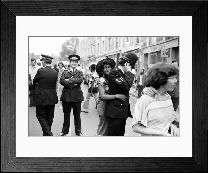 Framed Print : Atmosphere at the Notting Hill Carnival. Twenty-year-old Joanna Edward from Dominica Framed Print : Atmosphere at the Notting Hill Carnival. Twenty-year-old Joanna Edward from Dominica