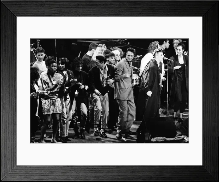 Framed Print : Ben Volpeliere-Pierrot and Boy George performing at the Stand by Me