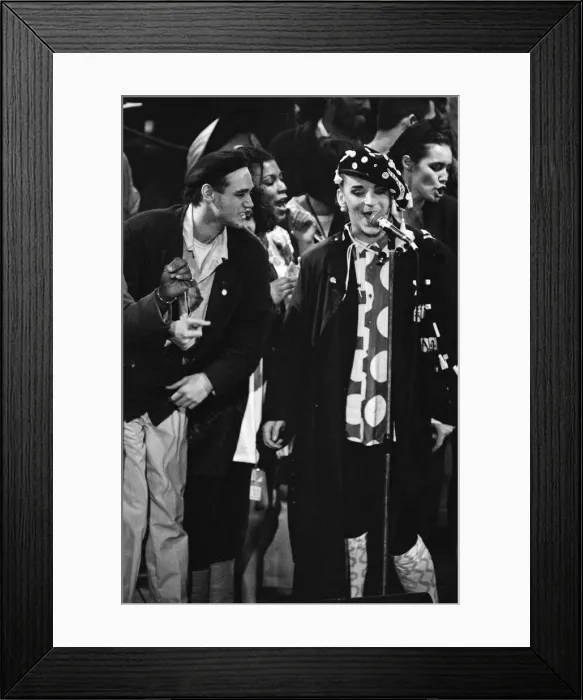 Framed Print : Ben Volpeliere-Pierrot and Boy George performing at the Stand by Me Framed Print : Ben Volpeliere-Pierrot and Boy George performing at the Stand by Me