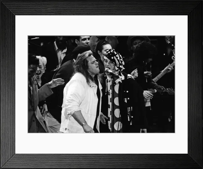 Framed Print : Meat Loaf and Boy George performing at the Stand by Me: AIDS Day Benefit concert Framed Print : Meat Loaf and Boy George performing at the Stand by Me: AIDS Day Benefit concert