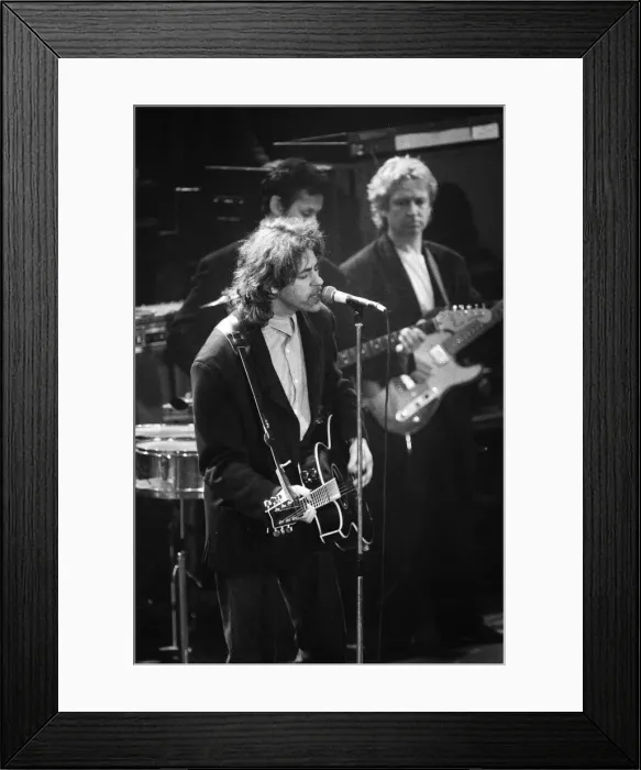 Framed Print : Bob Geldof performing at the Stand by Me: AIDS Day Benefit concert at Wembley Arena