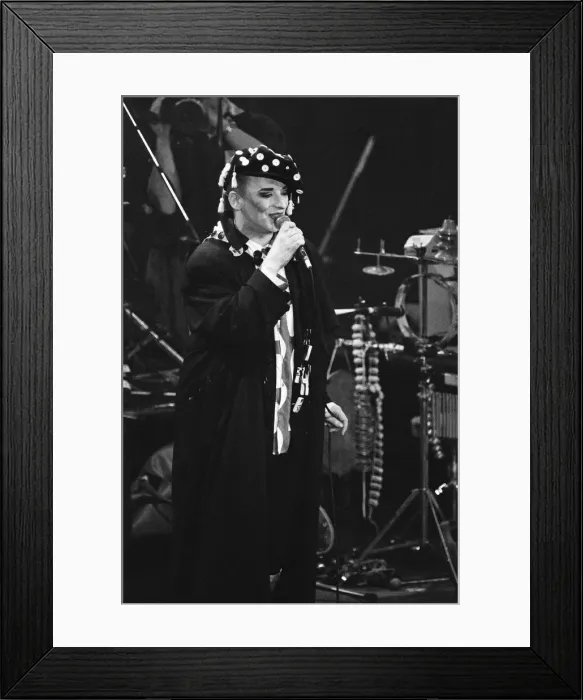 Framed Print : Boy George performing at the Stand by Me: AIDS Day Benefit concert at Wembley Arena