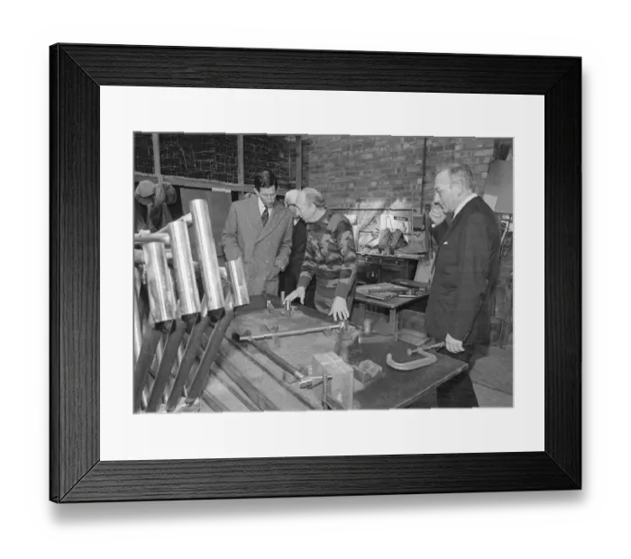 Framed Print : Prince Charles visits Jack Taylor Cycles Workshop on Church Road, Stockton, Teesside Framed Print : Prince Charles visits Jack Taylor Cycles Workshop on Church Road, Stockton, Teesside