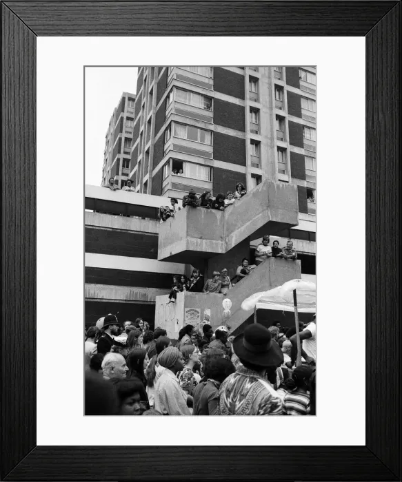 Framed Print : Atmosphere at the Notting Hill Carnival. 29th August 1976