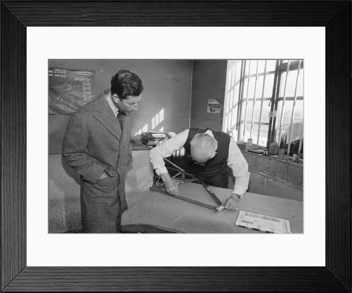 Framed Print : Prince Charles visits Jack Taylor Cycles Workshop on Church Road, Stockton, Teesside