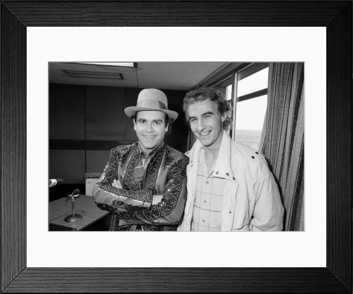 Framed Print : Elton John at BRMB Radio Aston, Birmingham. The visit was to promote his latest single Framed Print : Elton John at BRMB Radio Aston, Birmingham. The visit was to promote his latest single