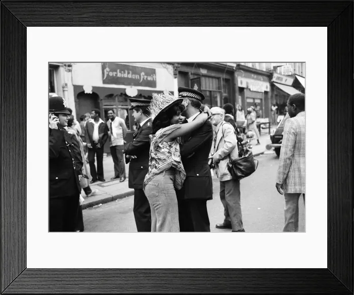 Framed Print : Atmosphere at the Notting Hill Carnival. Twenty-year-old Joanna Edward from Dominica Framed Print : Atmosphere at the Notting Hill Carnival. Twenty-year-old Joanna Edward from Dominica