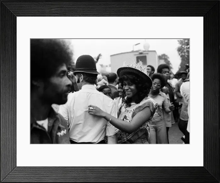Framed Print : Atmosphere at the Notting Hill Carnival. Twenty-year-old Joanna Edward from Dominica Framed Print : Atmosphere at the Notting Hill Carnival. Twenty-year-old Joanna Edward from Dominica