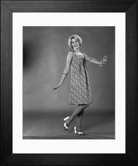 Framed Print : Margaret Wegrzyn from Poland seen here in the Daily Mirror studio modelling the latest