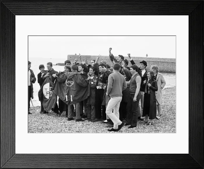 Framed Print : Mods, Brighton Beach, East Sussex, Monday 27th August 1979