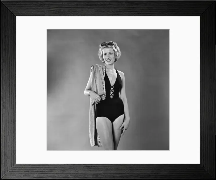 Framed Print : Margaret Wegrzyn from Poland seen here in the Daily Mirror studio modelling the latest Framed Print : Margaret Wegrzyn from Poland seen here in the Daily Mirror studio modelling the latest