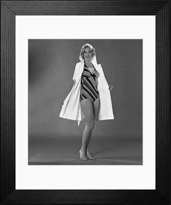 Framed Print : Margaret Wegrzyn from Poland seen here in the Daily Mirror studio modelling the latest Framed Print : Margaret Wegrzyn from Poland seen here in the Daily Mirror studio modelling the latest