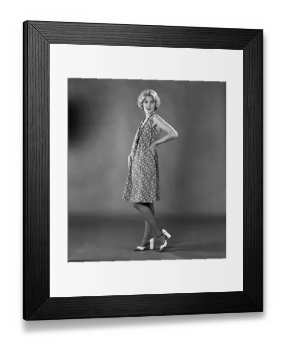 Framed Print : Margaret Wegrzyn from Poland seen here in the Daily Mirror studio modelling the latest Framed Print : Margaret Wegrzyn from Poland seen here in the Daily Mirror studio modelling the latest