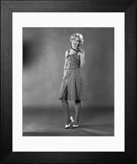 Framed Print : Margaret Wegrzyn from Poland seen here in the Daily Mirror studio modelling the latest Framed Print : Margaret Wegrzyn from Poland seen here in the Daily Mirror studio modelling the latest