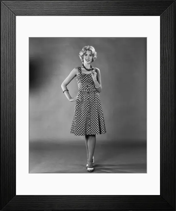 Framed Print : Margaret Wegrzyn from Poland seen here in the Daily Mirror studio modelling the latest