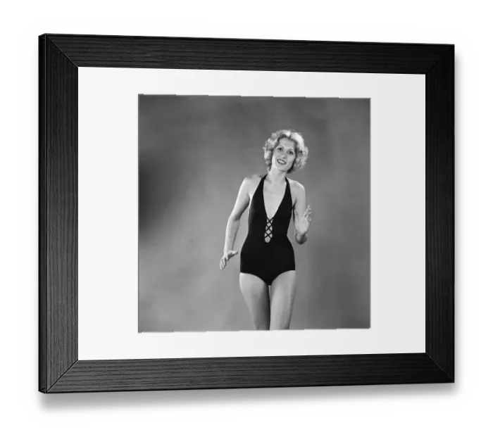 Framed Print : Margaret Wegrzyn from Poland seen here in the Daily Mirror studio modelling the latest Framed Print : Margaret Wegrzyn from Poland seen here in the Daily Mirror studio modelling the latest