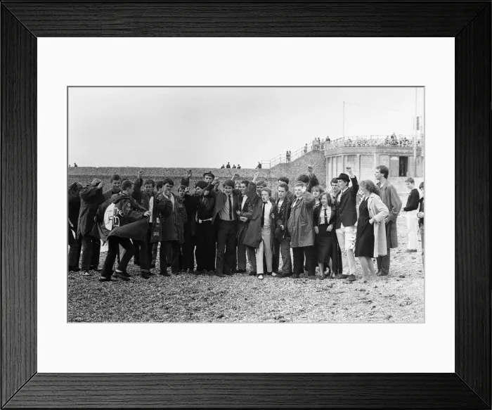 Framed Print : Mods, Brighton Beach, East Sussex, Monday 27th August 1979
