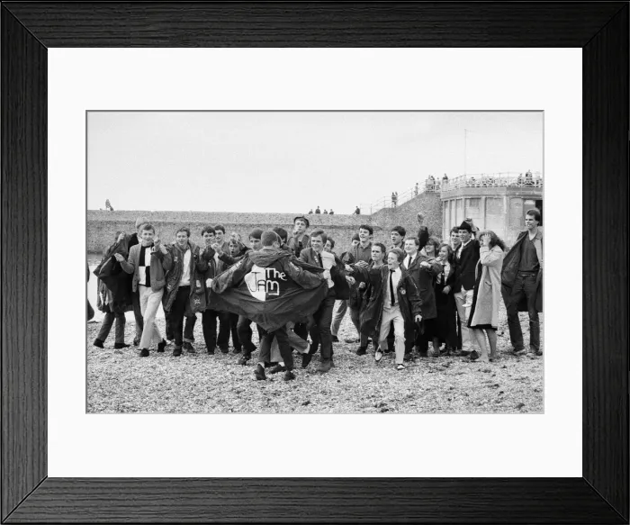 Framed Print : Mods, Brighton Beach, East Sussex, Monday 27th August 1979