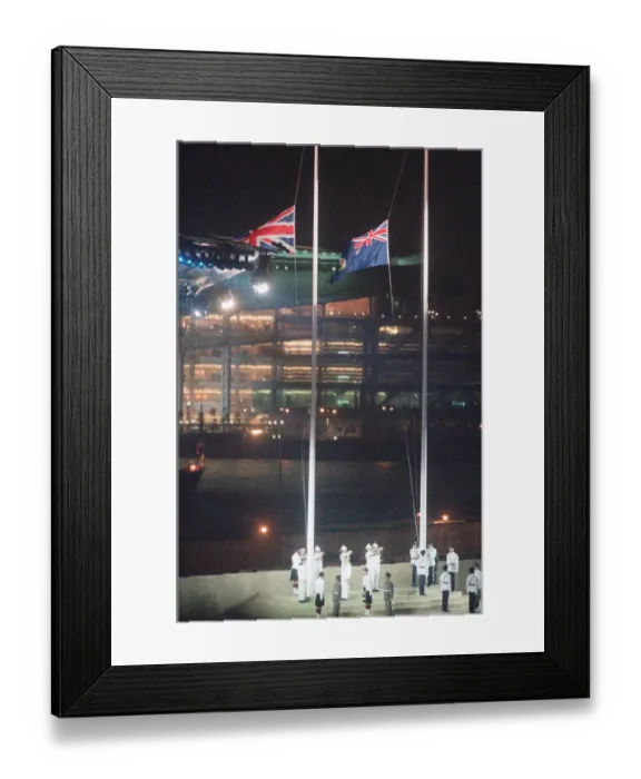Framed Print : Ceremonial scenes for the official handover of Hong Kong to China as the 99 year lease