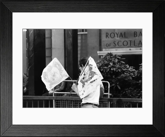 Framed Print : Hundreds of would-be Royal watchers started settling down in front of the Victoria Framed Print : Hundreds of would-be Royal watchers started settling down in front of the Victoria
