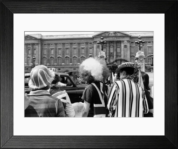 Framed Print : Hundreds of would-be Royal watchers started settling down in front of the Victoria Framed Print : Hundreds of would-be Royal watchers started settling down in front of the Victoria