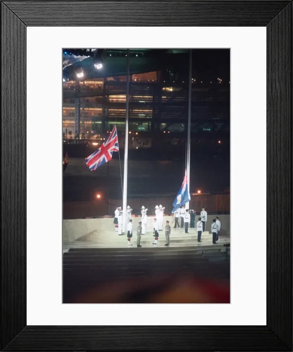 Framed Print : Ceremonial scenes for the official handover of Hong Kong to China as the 99 year lease