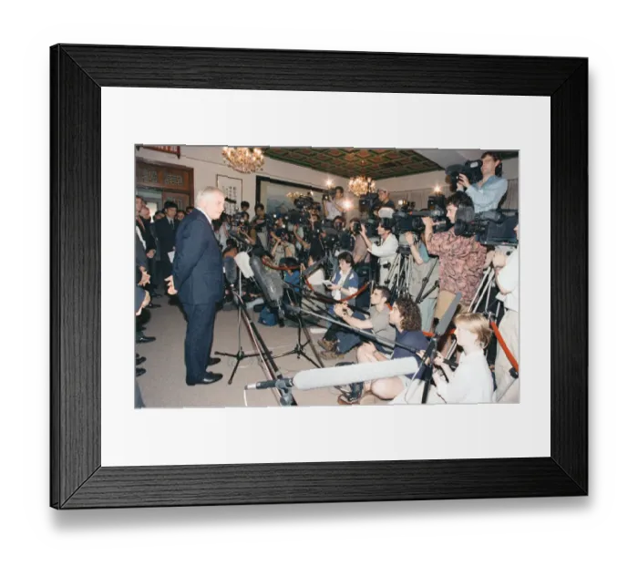 Framed Print : Chris Patten, the 28th and last Governor of Hong Kong, prepares for the official handover Framed Print : Chris Patten, the 28th and last Governor of Hong Kong, prepares for the official handover