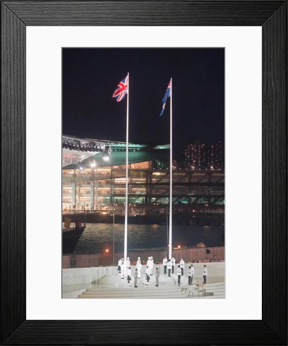Framed Print : Ceremonial scenes for the official handover of Hong Kong to China as the 99 year lease Framed Print : Ceremonial scenes for the official handover of Hong Kong to China as the 99 year lease