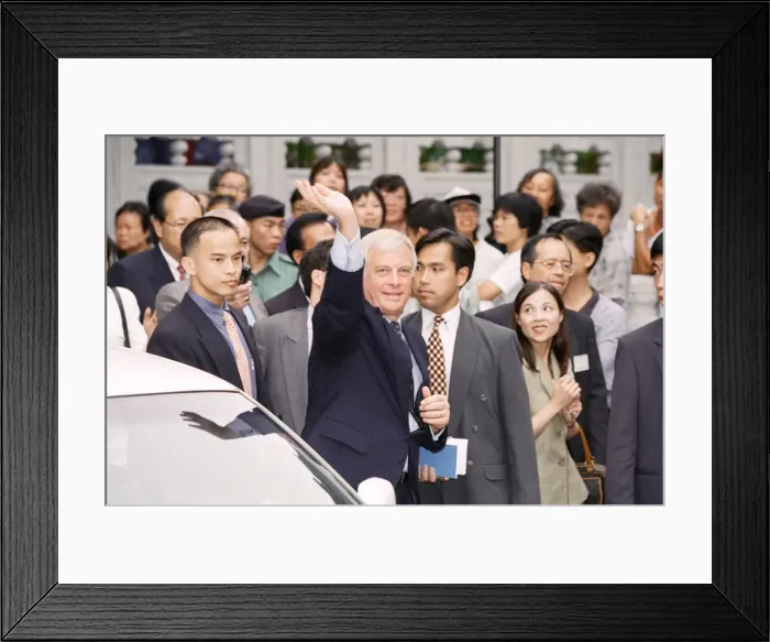 Framed Print : Chris Patten, the 28th and last Governor of Hong Kong, prepares for the official handover Framed Print : Chris Patten, the 28th and last Governor of Hong Kong, prepares for the official handover