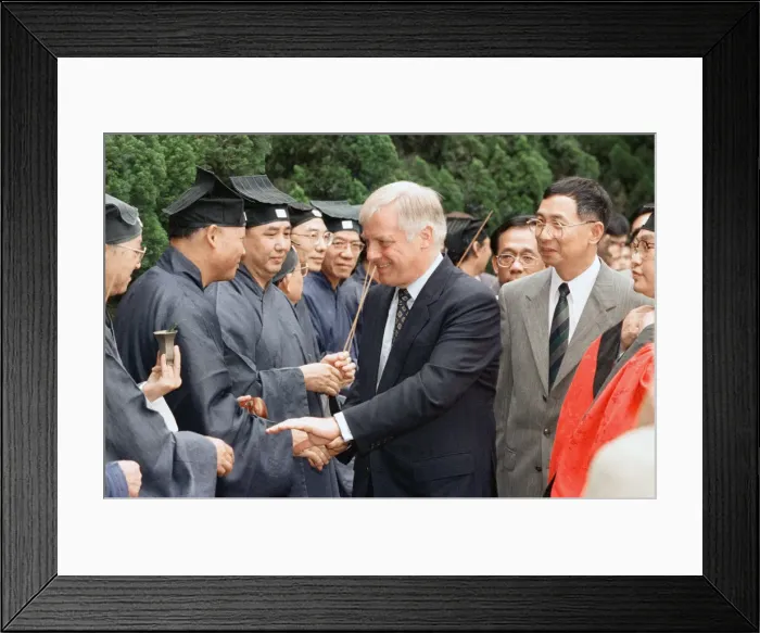 Framed Print : Chris Patten, the 28th and last Governor of Hong Kong, prepares for the official handover Framed Print : Chris Patten, the 28th and last Governor of Hong Kong, prepares for the official handover