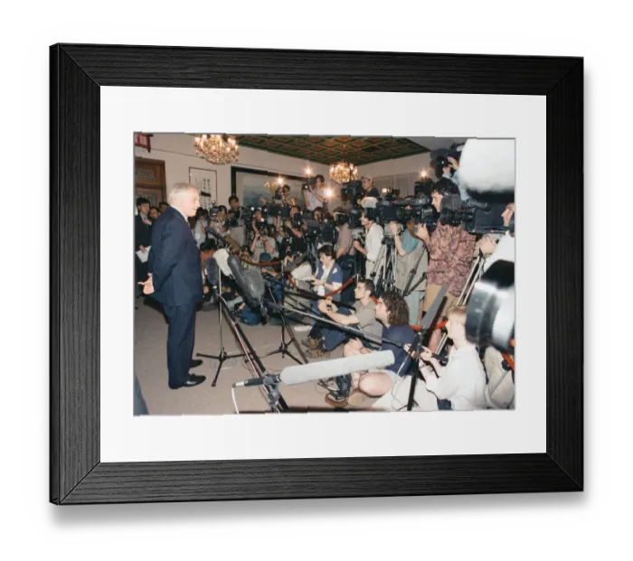Framed Print : Chris Patten, the 28th and last Governor of Hong Kong, prepares for the official handover Framed Print : Chris Patten, the 28th and last Governor of Hong Kong, prepares for the official handover