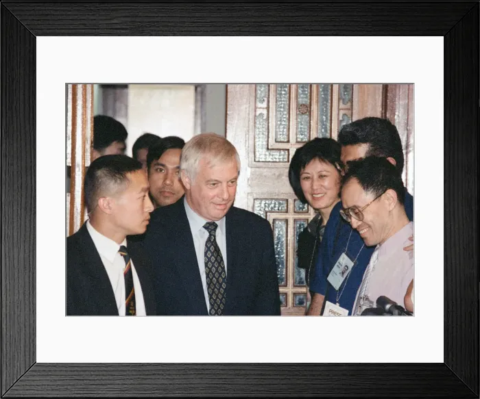 Framed Print : Chris Patten, the 28th and last Governor of Hong Kong, prepares for the official handover