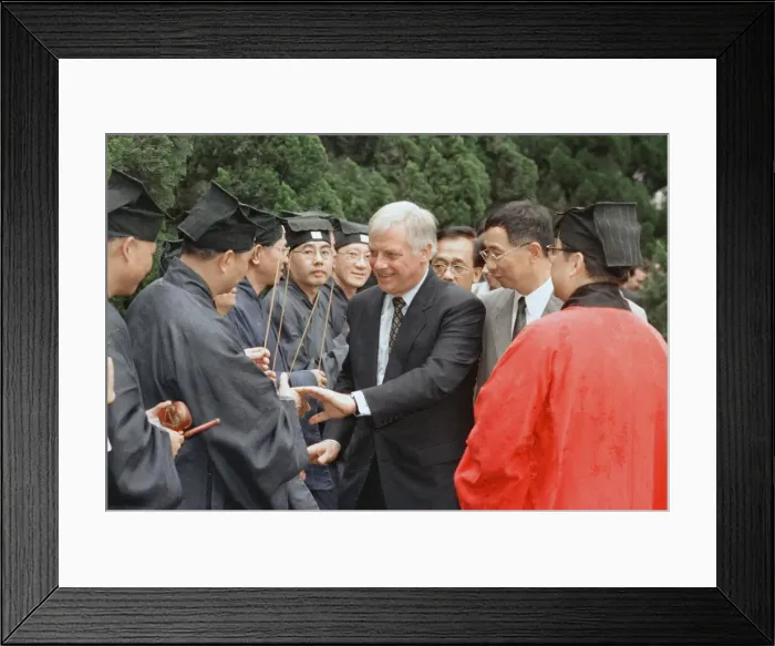 Framed Print : Chris Patten, the 28th and last Governor of Hong Kong, prepares for the official handover Framed Print : Chris Patten, the 28th and last Governor of Hong Kong, prepares for the official handover
