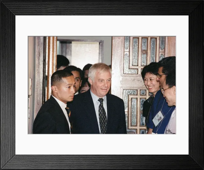 Framed Print : Chris Patten, the 28th and last Governor of Hong Kong, prepares for the official handover Framed Print : Chris Patten, the 28th and last Governor of Hong Kong, prepares for the official handover