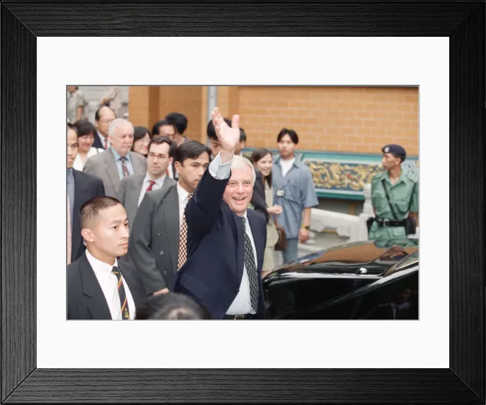 Framed Print : Chris Patten, the 28th and last Governor of Hong Kong, prepares for the official handover Framed Print : Chris Patten, the 28th and last Governor of Hong Kong, prepares for the official handover