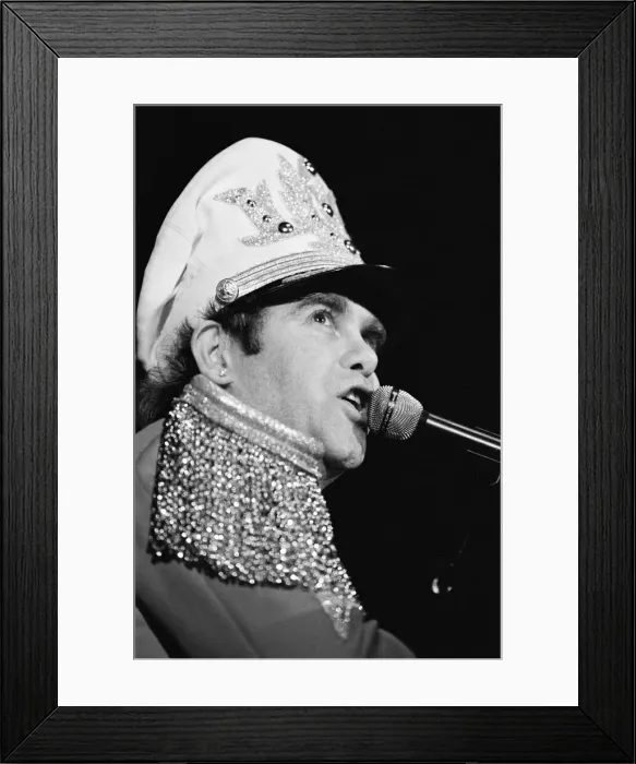 Framed Print : Elton John performing in concert at the Birmingham Odeon during his Framed Print : Elton John performing in concert at the Birmingham Odeon during his