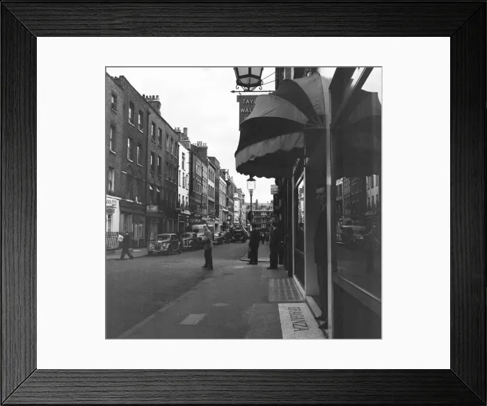 Framed Print : General view of Frith Street, Soho, London, 26th June 1956. Braganza Framed Print : General view of Frith Street, Soho, London, 26th June 1956. Braganza