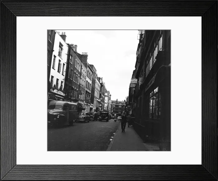 Framed Print : General view of Frith Street, Soho, London, 26th June 1956