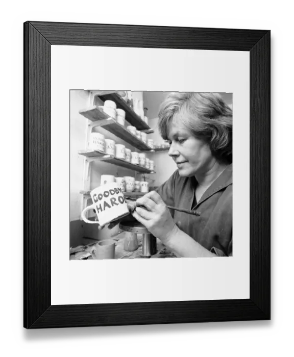 Framed Print : Potter Bridget Appleby seen here in here Crawford Street, Marylebone, London studio