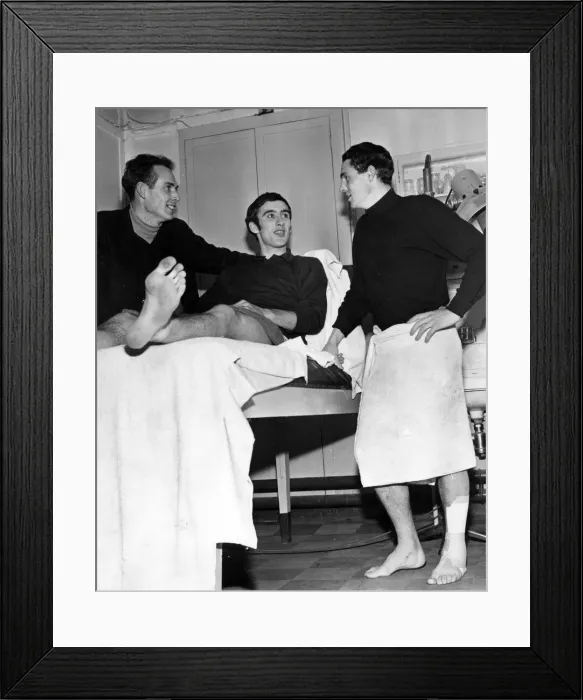 Framed Print : Three of Clydes injured stars take a break during their treatment session Framed Print : Three of Clydes injured stars take a break during their treatment session