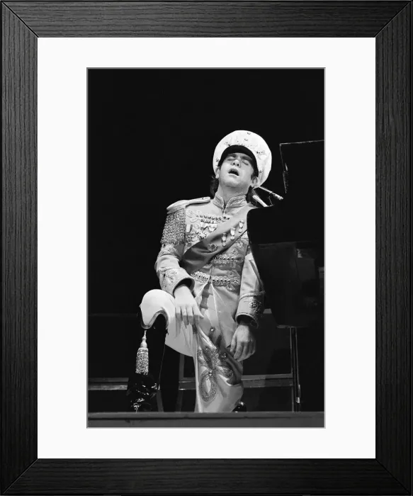 Framed Print : Elton John performing in concert at the Birmingham Odeon during his